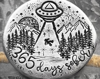 Personalized Sobriety Coin, Sobriety Chip, Sober, Sobriety Gift, Sobriety Gift for him, Recovery Gift, Medallion, Gift for Husband AA