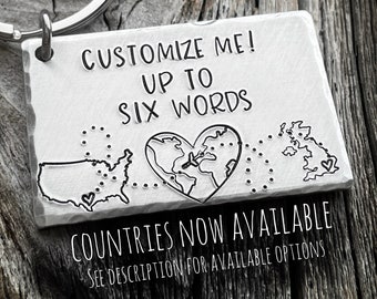 International Long Distance Relationship Keychain, Personalized Keychain, Customized Keychain Long Distance Friendship Boyfriend, Girlfriend