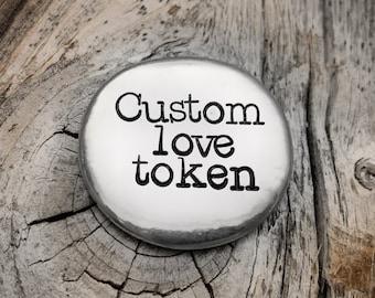 Custom Love Token, Personalized Pocket Token, Pocket Coin, Good Luck Token, Love Coin, Personalized Gift, Customized Gift, Boyfriend Gift