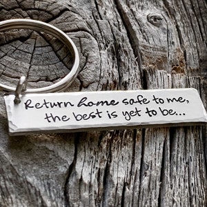 Customizable Hand Stamped Keychain, Custom Keychain, Custom Gift for Her, Custom Gift for Him, Drive Safe Keychain, Boyfriend Gift,