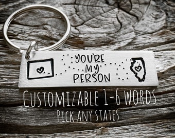 You&#39;re My Person, Best Friend Gift, Best Friend Keychain, Bestie Gift Keychain, Sisters Gift Keychain, BFF gift, You are my person gift
