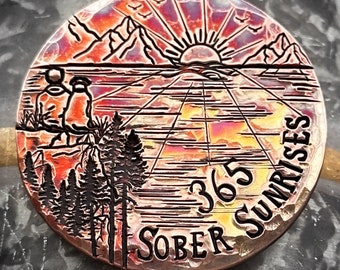 Personalized Sobriety Coin, Custom Sobriety Chip, Sobriety Token, Recovery Gift, Sobriety Gift for Men, AA Medallion, 365 Days Sober 30 Days