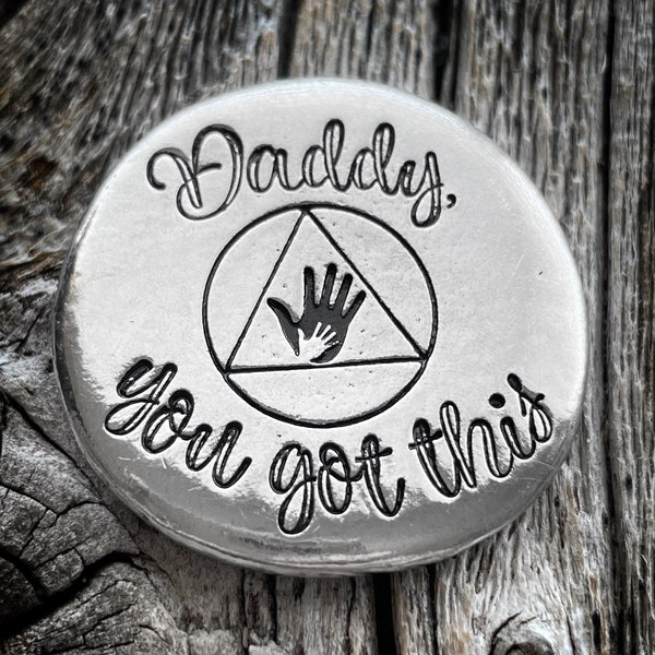 Sobriety gift for dad, sobriety gift for mom, gift from child. Sober Dad, Sober Mom, Sobriety Coin, Chip, Token, Recovery