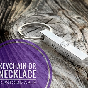 Personalized Bar Keychain,  Personalized Bar Necklace, Sobriety Keychain, Sobriety Necklace, Sobriety Jewelry, Recovery Gift