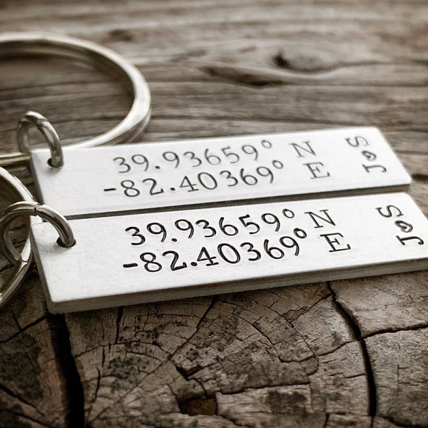 Coordinates keychain, coordinates keychain for men, coordinates gift for men, coordinate keychain, coordinate gift for men