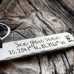 Coordinate Keychain Long Distance Relationship gift Coordinates Gift Boyfriend Gift Girlfriend Gift Anniversary Gift for Her Gift for Him