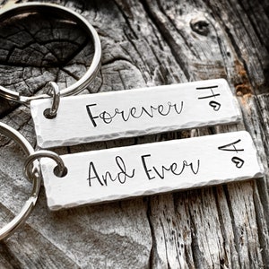 Personalized Couples Keychain Set Initials Valentines Day Gift Keychain Girlfriend Gift Boyfriend Gift Gift for Him Gift for Her