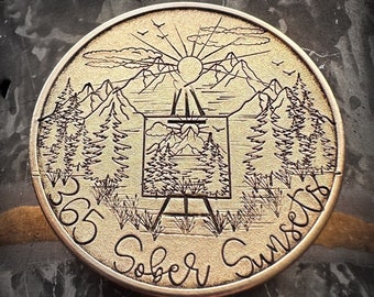 Sobriety Coin and Case, Sobriety Gift for Men, Sobriety Gift for Woman, Personalized Sobriety Gift, Sobriety Medallion, AA Token, For Him
