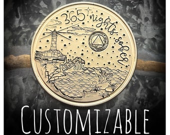 Sobriety Coin and Case, Sobriety Gift for Men, Recovery Gift for Woman, Personalized Sobriety Gift, Sobriety Medallion, AA Token, For Him