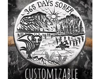 Personalized Sobriety token, sobriety coin, Sobriety Gift, Recovery Gift, sober coin, 1 year sober, customizable