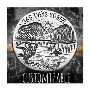 Personalized Sobriety token, sobriety coin, Sobriety Gift, Recovery Gift, sober coin, 1 year sober, customizable