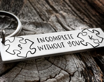 Long distance relationship gift for couples, gift for boyfriend gift for girlfriend, LDR, puzzle keychain, puzzle pieces, going away gift