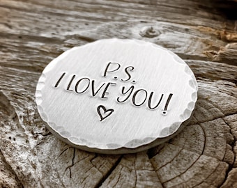 Liefdesmunt, gelukstoken, zakmuntje, geluksmunt, cadeau voor koppels, cadeau voor hem, cadeau voor haar, token voor lange-afstandsrelatie