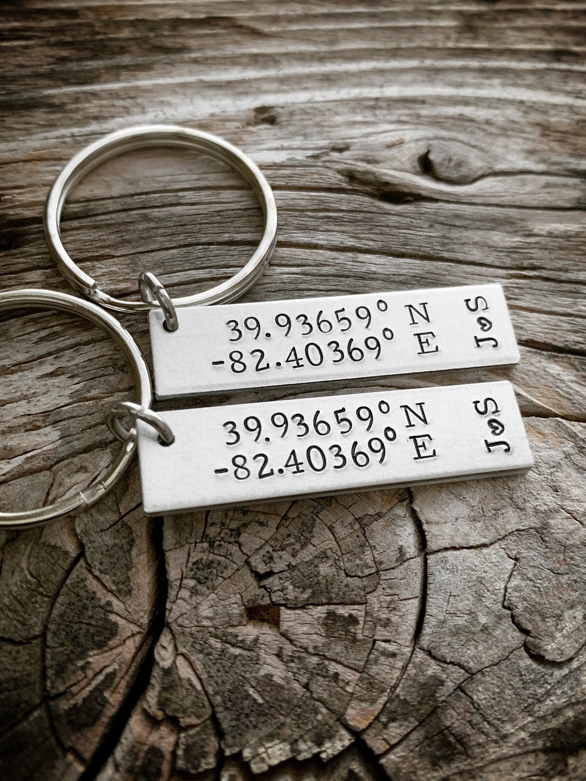 Coordinates Keychain Coordinates Keychain for Men Etsy