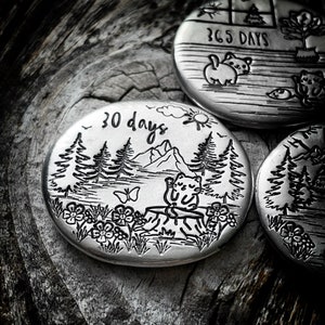 Sober Sister Kitty Sobriety Token, Sobriety Gift for Mom, Sobriety gift for Girlfriend, One Day At A Time, Inspirational Gift for Her Wife image 4