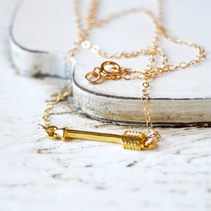 18k Gold Dainty Arrow necklace Connector Charm Pendant Necklace with 18 Inch 14k Gold Chain Minimalist Jewelry Wedding Birthday Anniversary