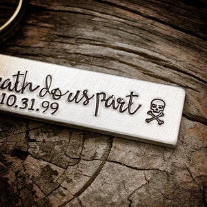 Gothic Anniversary Gift, Gothic Wedding Gift, Gothic Gift for Him, Goth Gift for Her, Goth Wedding Gift, Goth Keychain Gothic Keychain Skull image 2