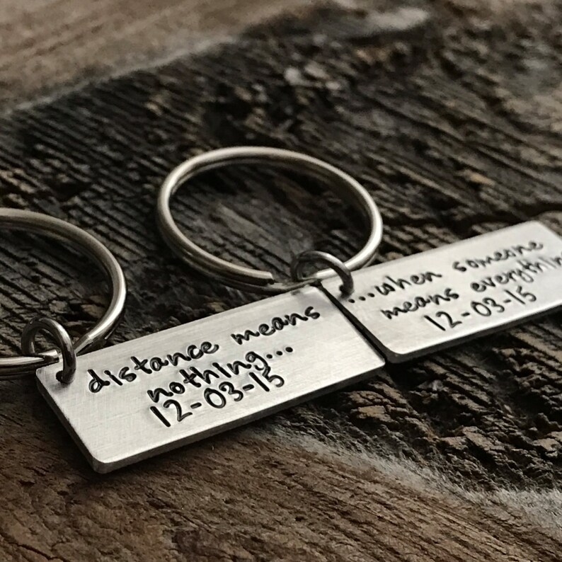 Personalized Tag Keychain Anniversary Date Keychain Custom Tag Etsy