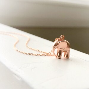 Mothers day jewelry, mothers day necklace, mothers day gift for grandma, gift for grandma, elephant necklace, rose gold elephant necklace image 2