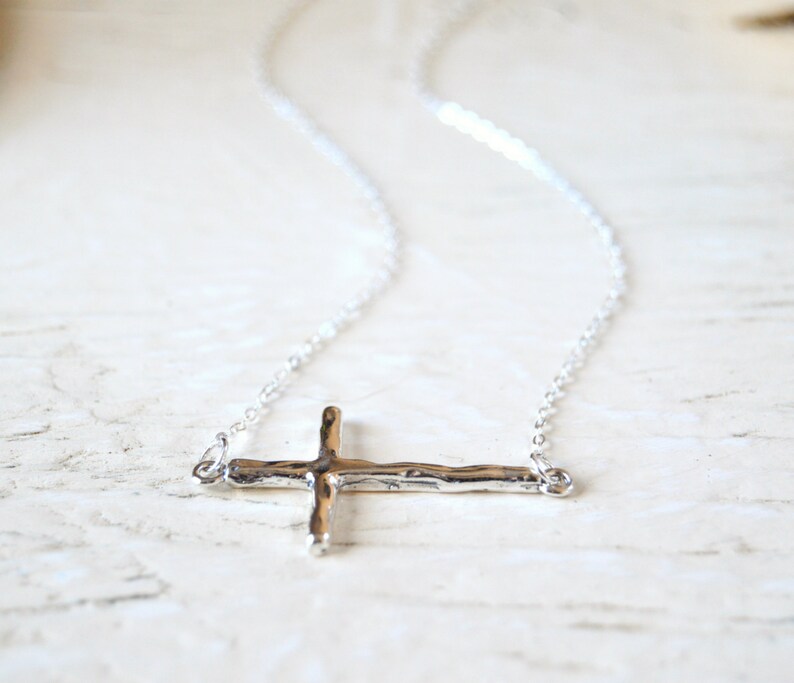Sterling Silver Cross Necklace Connector Charm Necklace on Etsy