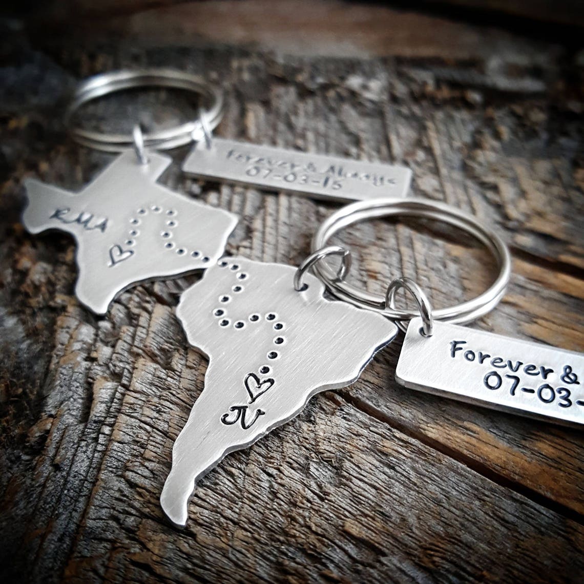 Custom State Keychain With Date Charm Pick Your State or Etsy