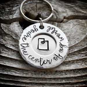 Long distance relationship gift, layered keychain, state keychain, ldr gift, long distance gift