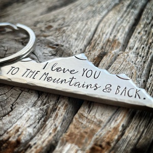 Couples Gift, Personalized Couples Gift, His and Hers Keychains, Hiking Gift, Hikers Gift, Boyfriend Gift, Gift for him, Outdoors Couple image 2