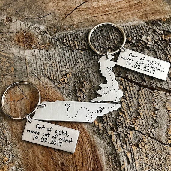 Cute Boyfriend Gifts Keychain Pendant Long Distance Relationships  Friendship Gifts Key Chains Distance Means So Little - AliExpress