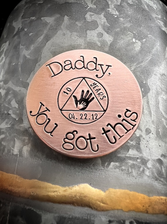 Sobriety gift for dad, sobriety gift for mom, gift from child. Sober Dad, Sober Mom, Sobriety Coin, Chip, Token, Recovery