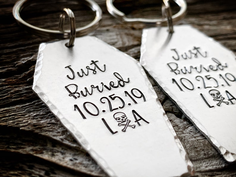 Halloween Gift, Halloween Wedding, Halloween Anniversary Gift, Halloween Engagement, Gothic Engagement gift, Coffin Keychain, Coffins, scary image 2