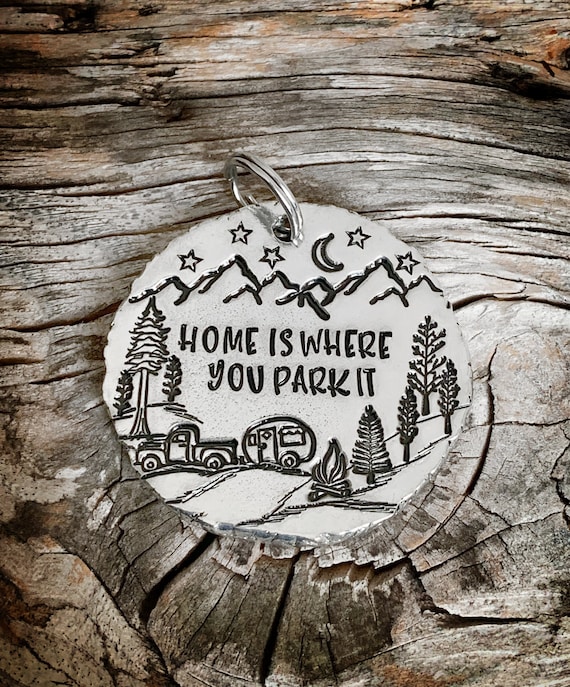 Home is where you park it gift hand stamped gift camper