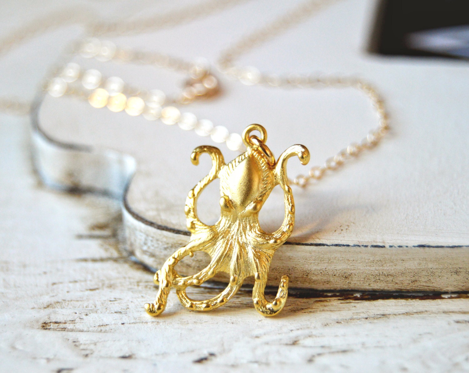 Gold octopus sale pendant