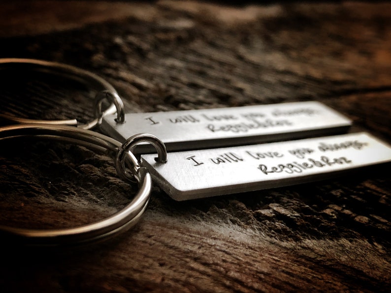 girlfriend gift hand stamped keychains His and Her gift set Gift for her Personalized Couples Gift Set boyfriend gift gift for him