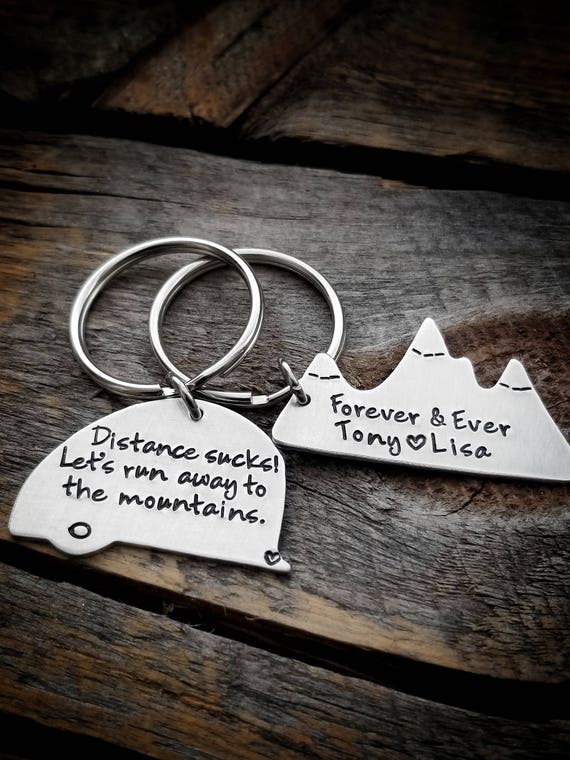 CARAVAN Keyring Keychain Key Fob Trailer Camping Stainless Steel - Foto 2