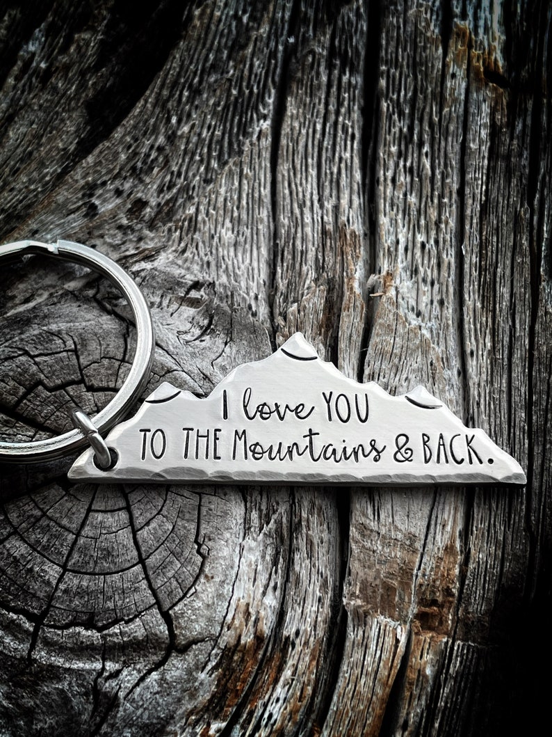 Couples Gift, Personalized Couples Gift, His and Hers Keychains, Hiking Gift, Hikers Gift, Boyfriend Gift, Gift for him, Outdoors Couple image 1