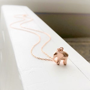 Mothers day jewelry, mothers day necklace, mothers day gift for grandma, gift for grandma, elephant necklace, rose gold elephant necklace image 1