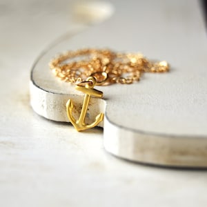 18k Gold Dainty Anchor necklace Charm Anchor Pendant Anchor on 14k Gold Chain Minimalist Jewelry Wedding Birthday Anniversary Gift