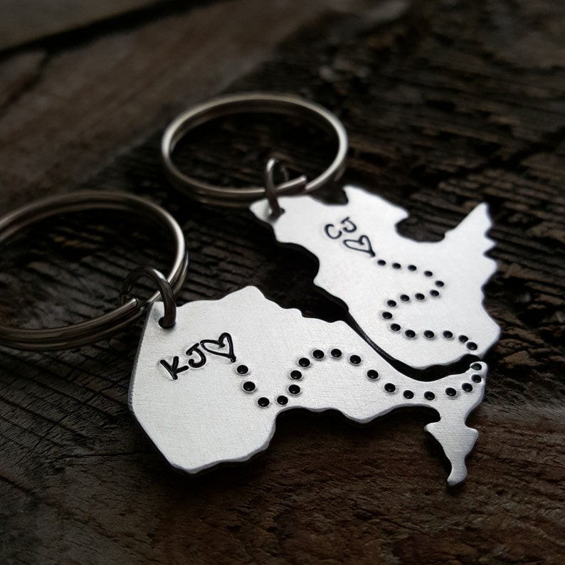 USA and Canada Keychains, Long distance relationship Quebec keychain Ontario keychain Alberta Keychain British Columbia Province Keychain image 5