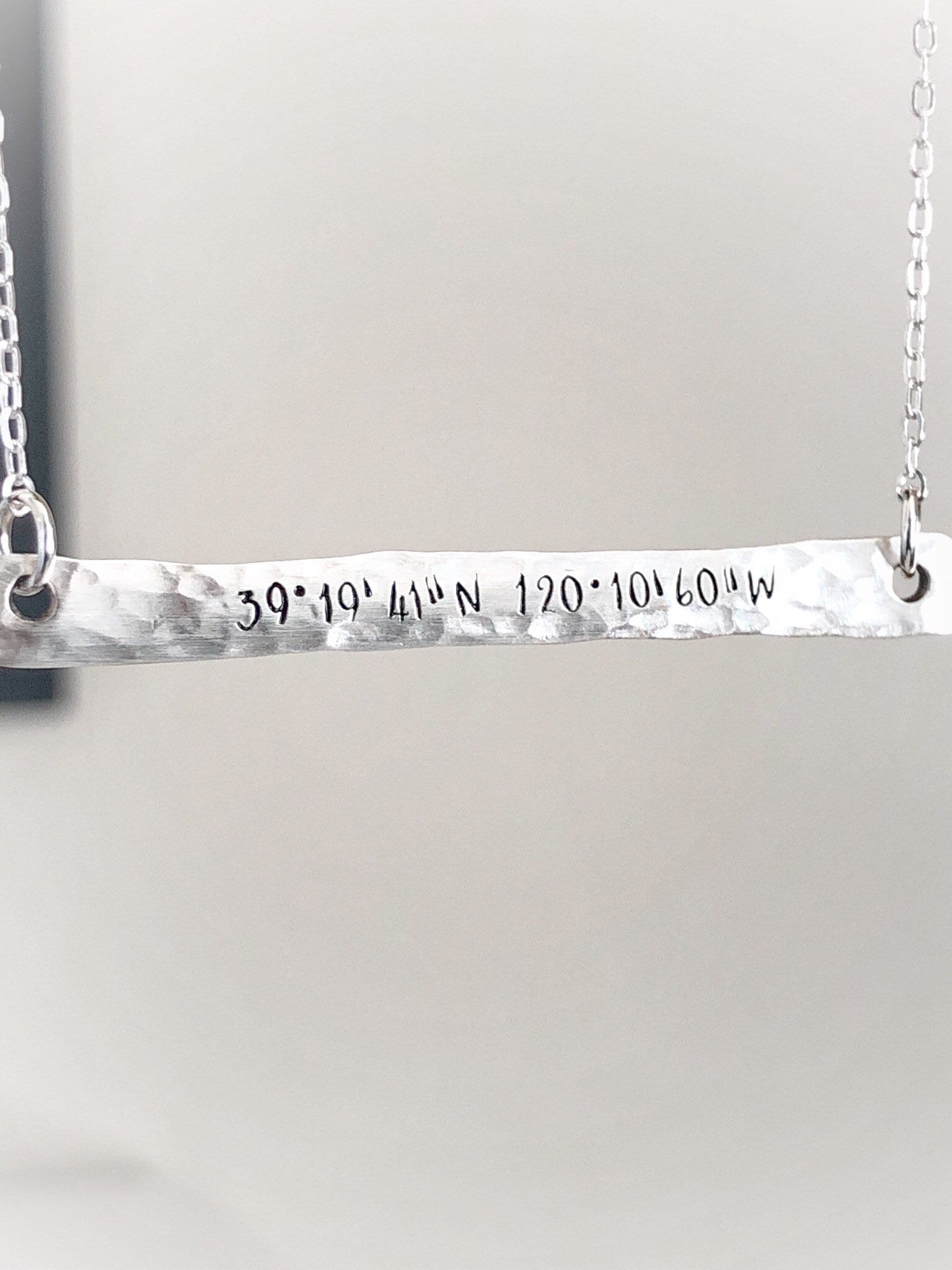 Anniversary Coordinates, coordinates jewelry, handmade necklace, sterling silver, custom made and unique gift, wedding gift, honeymoon gift