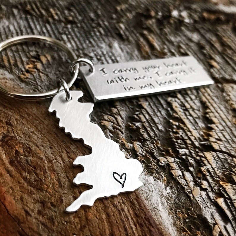 I Carry Your Heart Keychain Long Distance Relationship Gift Etsy