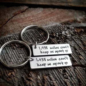Set of 2 Long Distance Relationship Gift Miles Can't Keep Us Apart ...