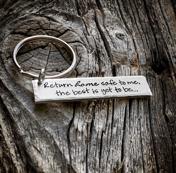 Customizable Hand Stamped Keychain, Custom Keychain, Custom Gift