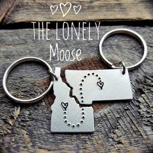 USA and Canada Keychains, Long distance relationship Quebec keychain Ontario keychain Alberta Keychain British Columbia Province Keychain