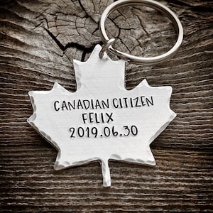 Canadian Citizen Gift, Canadian Keychain, Canadian Citizenship Gift, Canadian Gift, Canada Gift, Maple Leaf Keychain, Canada Day