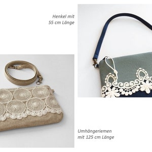 Clutch, Wildlederimitat Beige mit beiger Spitze Nr. 4 Bild 9