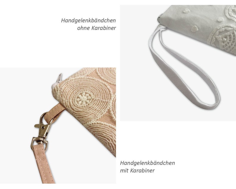 Clutch, Ivory mit beiger oder weißer Blumenspitze 4 Bild 7