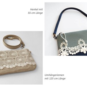 Clutch, Wildlederimitat grau mit Spitze Nr. 1 Bild 7