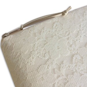 Clutch, Ivory mit beiger oder weißer Blumenspitze 4 Bild 3