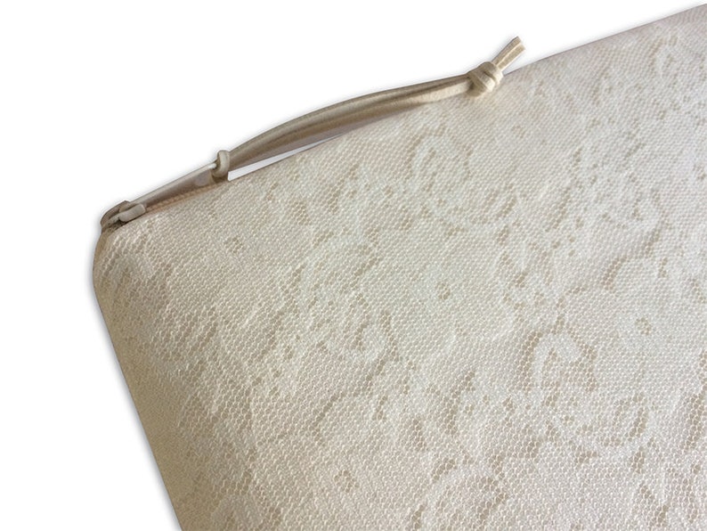 Clutch, Ivory mit beiger oder weißer Blumenspitze 4 Bild 3