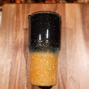 30oz Orange/Black Halloween Glitter Tumbler